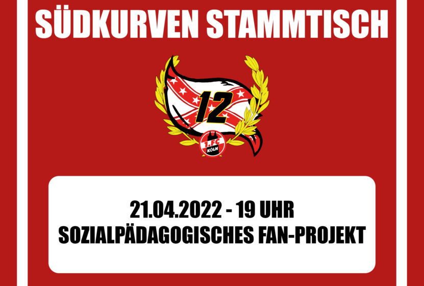 "SÜDKURVE STAMMTISCH - 21.04.2022 - 19 Uhr - SOZAILPÄDAGOGISCHES FANPROJEKT"