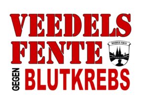Veedels Fente gegen Blutkrebs-Schriftzug.