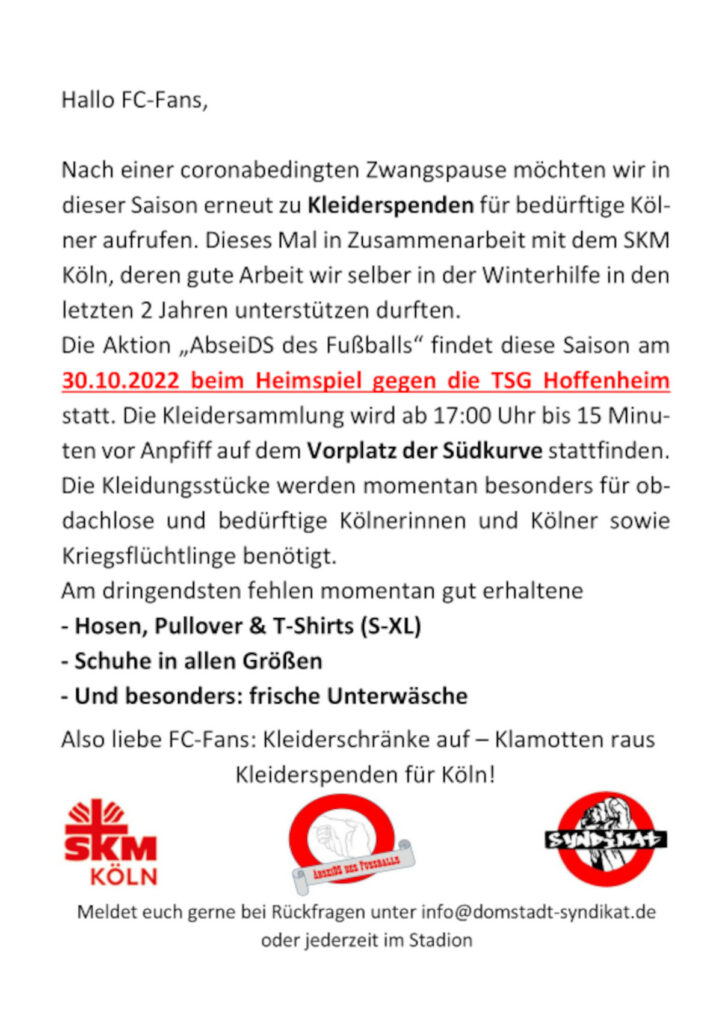 Flyer zur Spendenaktion