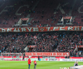 "Nein zu Investoren in der DFL!"-Spruchband.