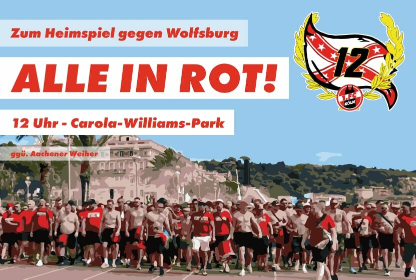 Alle in Rot - Wann? 26.08.23 um 12 Uhr - Wo? Carola-Williams-Park (ggü. Aachener Weiher)