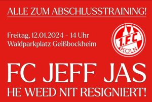 Alle zum Abschlusstraining!