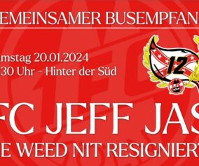 Flyer zum Busempfang.