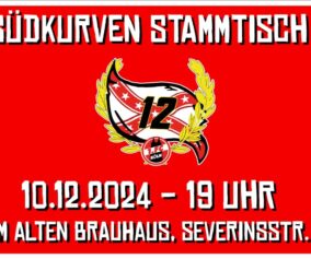 Flyer Südkurven Stammtisch am 10.12.2024